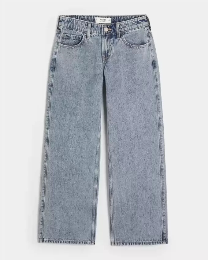 Low-Rise Baggy-Jeans mit mittlerer Waschung Low-Rise Baggy-Jeans mit mittlerer Waschung