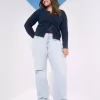 Low-Rise-Baggy-Jeans mit Rissen in heller Waschung Low-Rise-Baggy-Jeans mit Rissen in heller Waschung