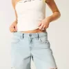 Low-Rise Baggy-Jeansshorts in heller Waschung, 5″ Low-Rise Baggy-Jeansshorts in heller Waschung, 5″