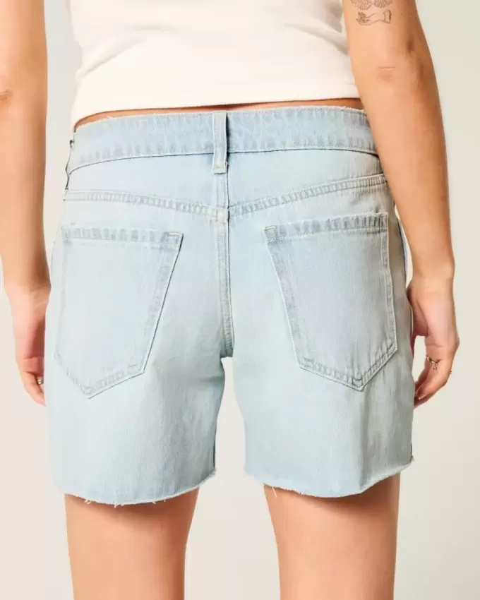 Low-Rise Baggy-Jeansshorts in heller Waschung, 5″ Low-Rise Baggy-Jeansshorts in heller Waschung, 5″