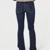 Low-Rise Boot-Jeans in dunkler Waschung