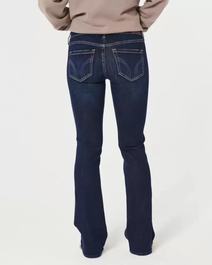 Low-Rise Boot-Jeans in dunkler Waschung