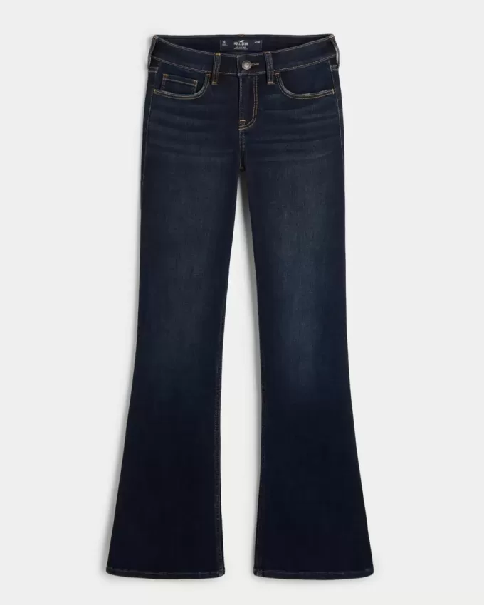 Low-Rise Boot-Jeans in dunkler Waschung