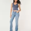Low-Rise Boot-Jeans in heller Waschung