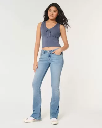 Low-Rise Boot-Jeans in heller Waschung