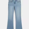 Low-Rise Boot-Jeans in heller Waschung