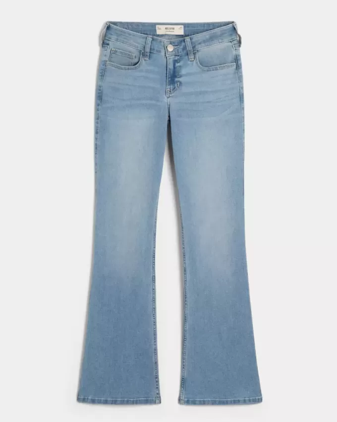 Low-Rise Boot-Jeans in heller Waschung