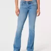 Low-Rise Boot-Jeans mit mittlerer Waschung