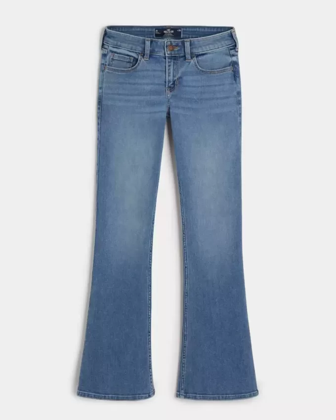 Low-Rise Boot-Jeans mit mittlerer Waschung