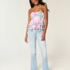 Low-Rise-Bootcut-Jeans in heller Waschung