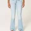 Low-Rise-Bootcut-Jeans in heller Waschung