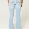 Low-Rise-Bootcut-Jeans in heller Waschung