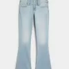 Low-Rise-Bootcut-Jeans in heller Waschung