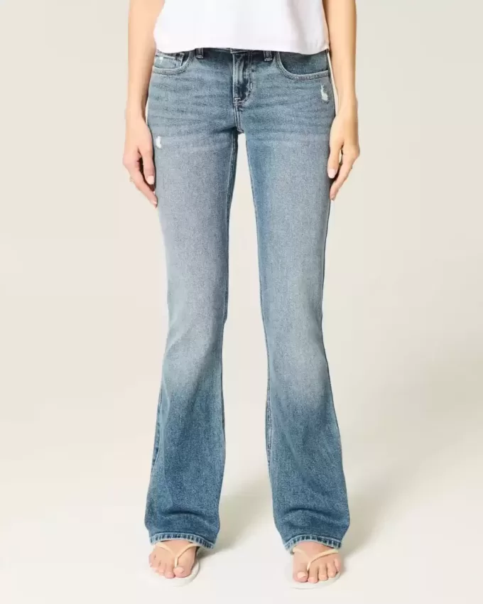 Low-Rise-Bootcut-Jeans in mittlerer Waschung Low-Rise-Bootcut-Jeans in mittlerer Waschung