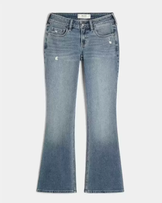 Low-Rise-Bootcut-Jeans in mittlerer Waschung Low-Rise-Bootcut-Jeans in mittlerer Waschung