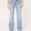 Low-Rise Distressed Relaxed Straight Jeans in mittlerer Waschung