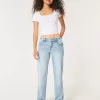 Low-Rise-Jeans in heller Waschung mit entspannter Straight-Leg-Passform