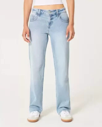Low-Rise-Jeans in heller Waschung mit entspannter Straight-Leg-Passform