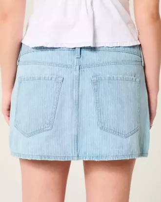 Low-Rise-Jeans-Mini-Skort mit Eisenbahnstreifen
