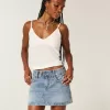 Low-Rise-Mini-Skort aus Denim Low-Rise-Mini-Skort aus Denim