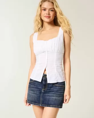 Low-Rise-Mini-Skort aus Denim