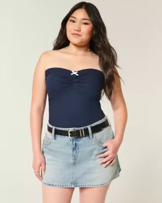 Low-Rise-Mini-Skort aus Denim