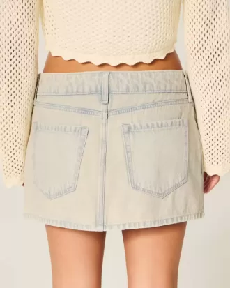 Low-Rise-Mini-Skort aus Denim