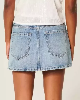 Low-Rise-Mini-Skort aus Denim