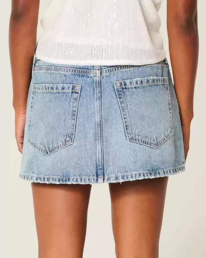 Low-Rise-Mini-Skort aus Denim Low-Rise-Mini-Skort aus Denim