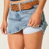 Low-Rise-Mini-Skort aus Denim
