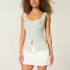 Low-Rise-Mini-Skort aus Denim