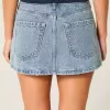 Low-Rise-Mini-Skort aus Denim