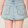 Low-Rise-Mini-Skort aus Denim