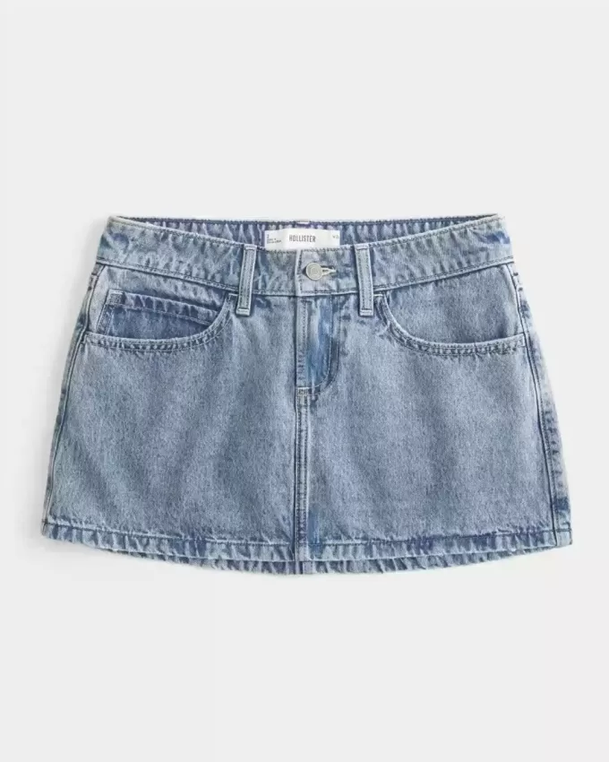 Low-Rise-Mini-Skort aus Denim
