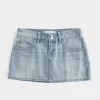 Low-Rise-Mini-Skort aus Denim