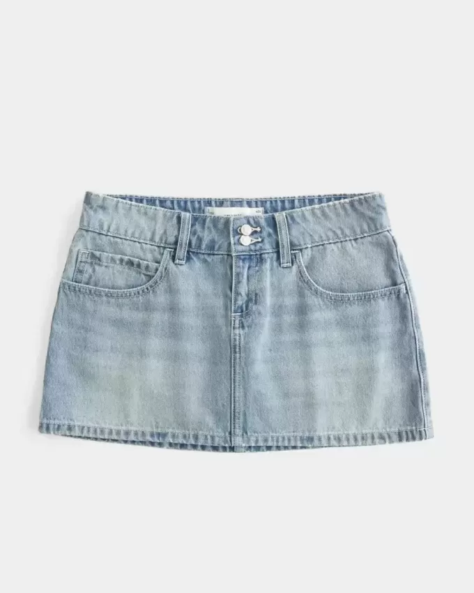 Low-Rise-Mini-Skort aus Denim