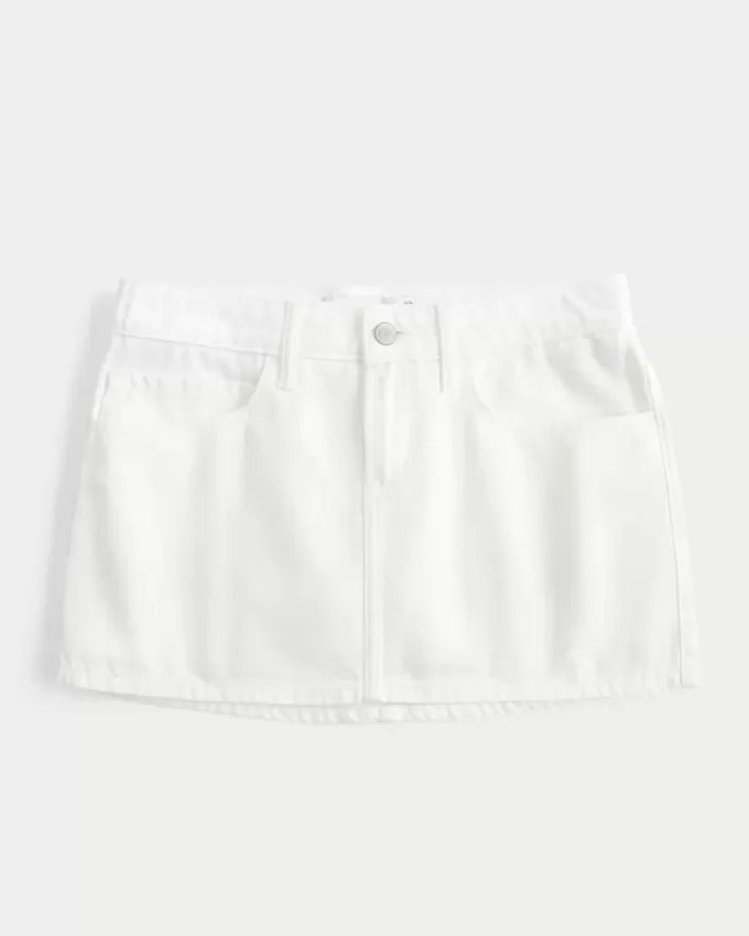 Low-Rise-Mini-Skort aus Denim