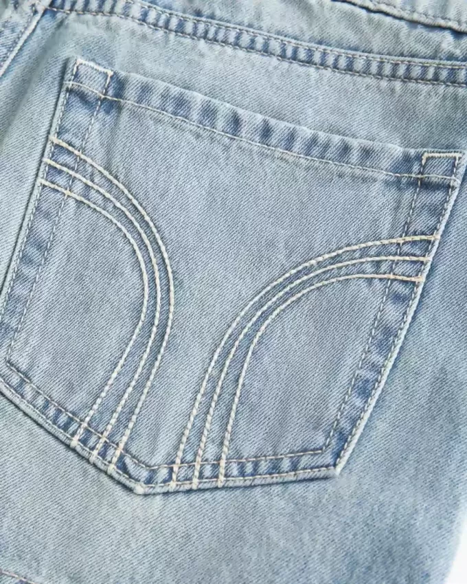 Low-Rise-Mini-Skort aus Denim