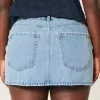 Low-Rise-Mini-Skort aus Denim in mittlerer Waschung