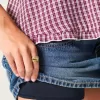 Low-Rise-Mini-Skort aus Denim mit Nieten