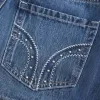 Low-Rise-Mini-Skort aus Denim mit Nieten