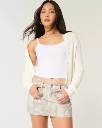 Low-Rise-Mini-Skort aus Twill mit Camouflage-Muster