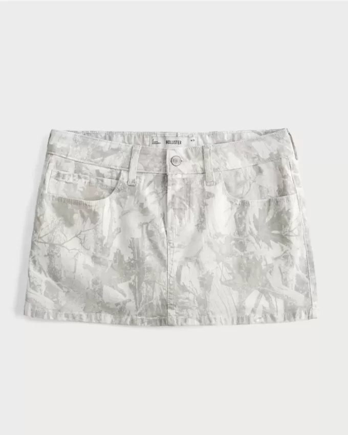 Low-Rise-Mini-Skort aus Twill mit Camouflage-Muster
