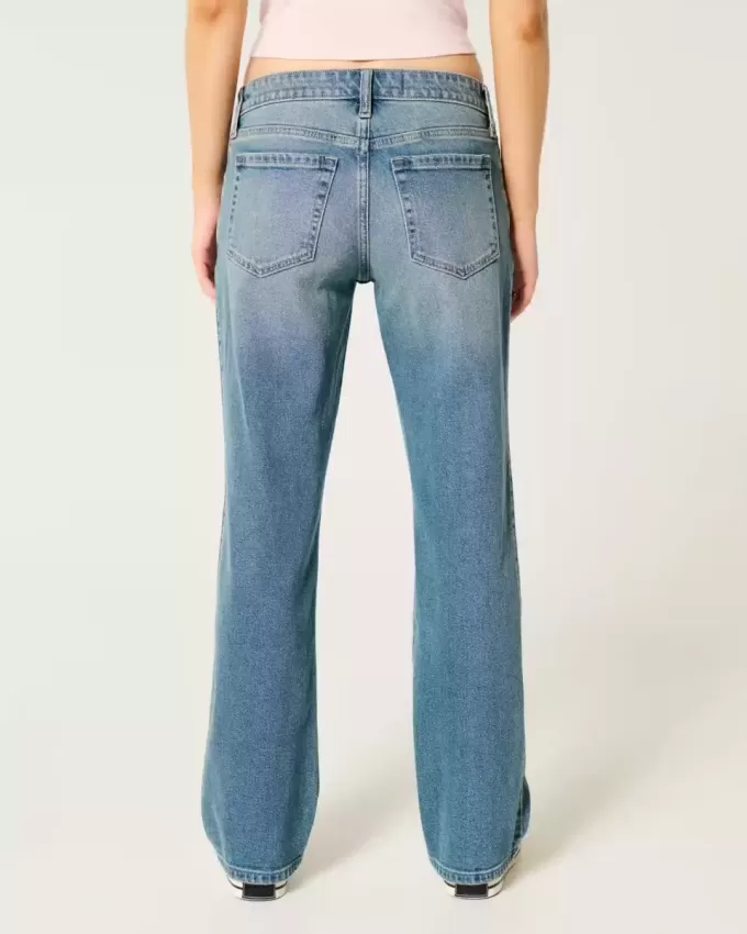 Low-Rise Relaxed Straight Jeans in mittlerer Waschung Low-Rise Relaxed Straight Jeans in mittlerer Waschung