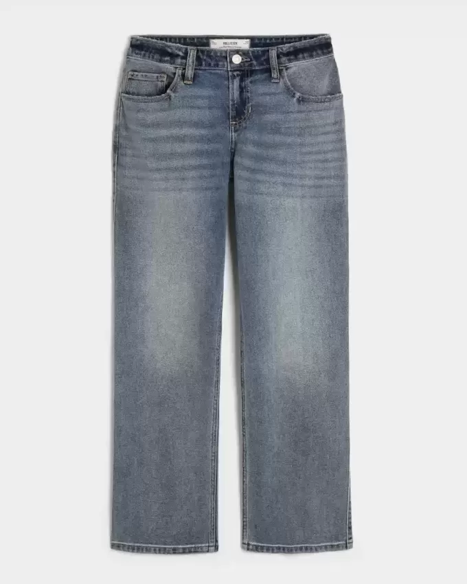 Low-Rise Relaxed Straight Jeans in mittlerer Waschung Low-Rise Relaxed Straight Jeans in mittlerer Waschung