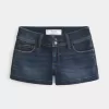 Low-Rise-Shortie-Shorts aus dunkel gewaschenem Denim Low-Rise-Shortie-Shorts aus dunkel gewaschenem Denim