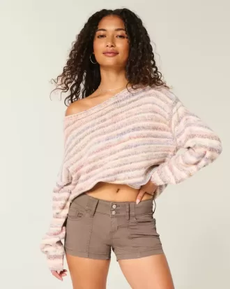 Low-Rise-Shortie-Shorts aus Popeline