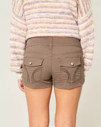 Low-Rise-Shortie-Shorts aus Popeline