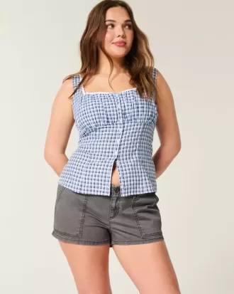 Low-Rise Shortie-Shorts aus Twill