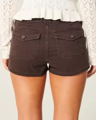 Low-Rise Shortie-Shorts aus Twill